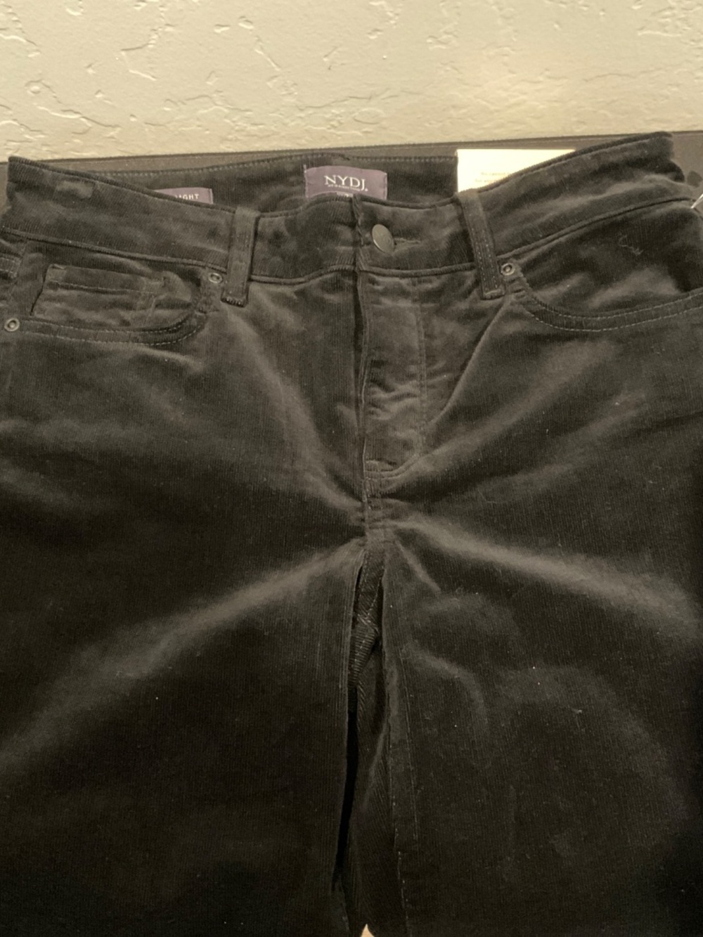 NWT NYDJ Marilyn Straight Jeans Black Corduroy size 2 - Picture 2 of 8